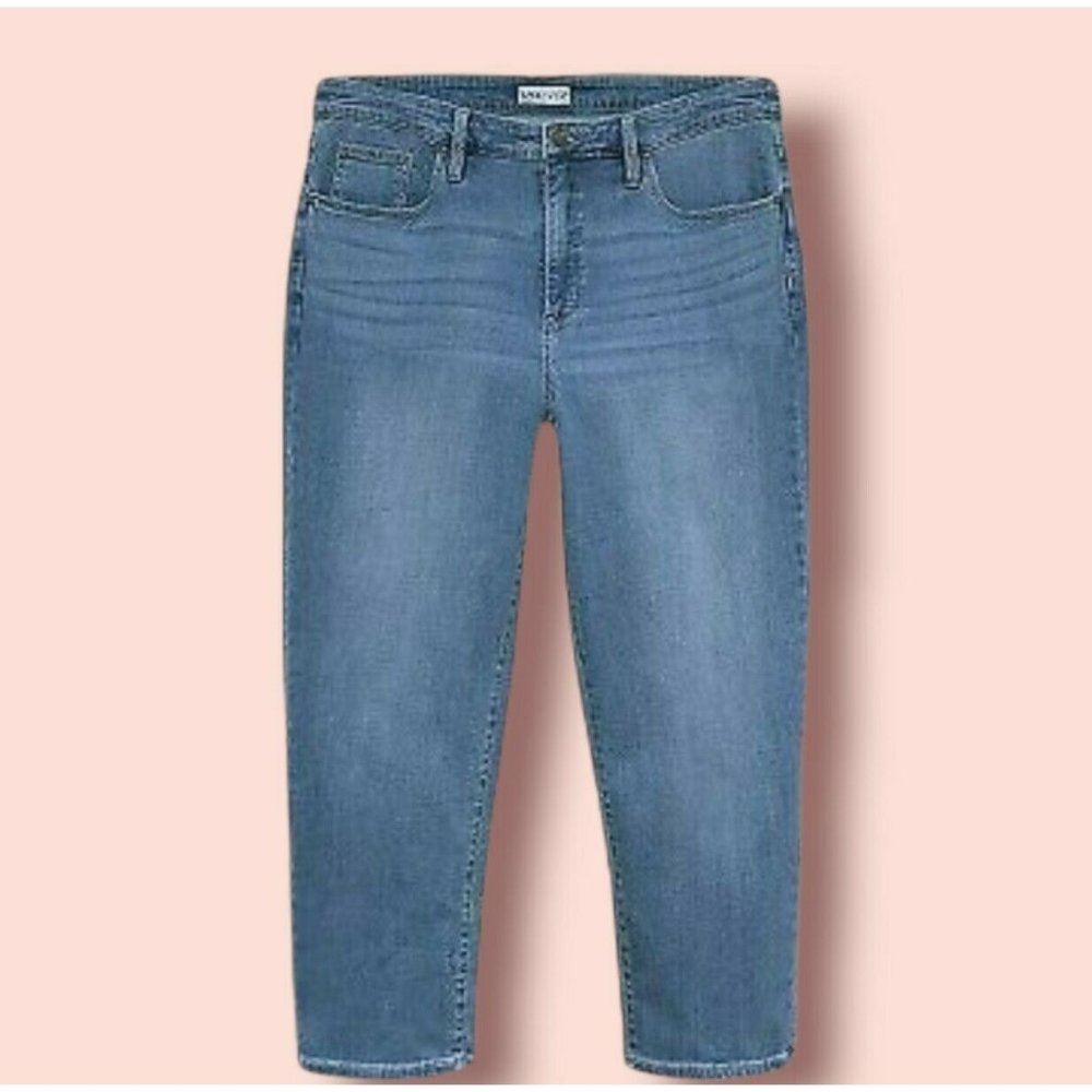 Ava & Viv Womens Skinny Jeans Blue Stretch Whiskered Pockets Denim Plus 18W New